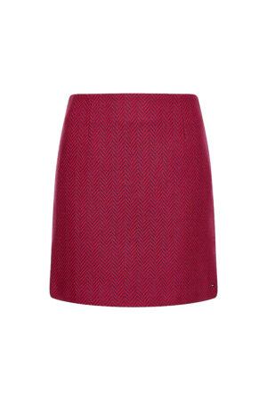 Tommy Hilfiger Skirt - WOOL BLEND HERRINGB SHORT SKIRT burgundy