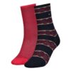 Tommy Hilfiger Socks - TH WOMEN SOCK 2P LEOPARD STRIPE red