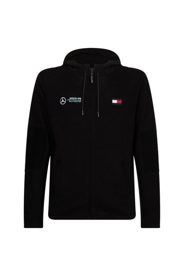 Tommy Hilfiger Sweater - 1 MB TECH HOODED ZIPPER THRU black