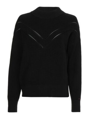 Tommy Hilfiger Sweater - COTTON M-NK black Tommy Hilfiger Sweater - COTTON M-NK black