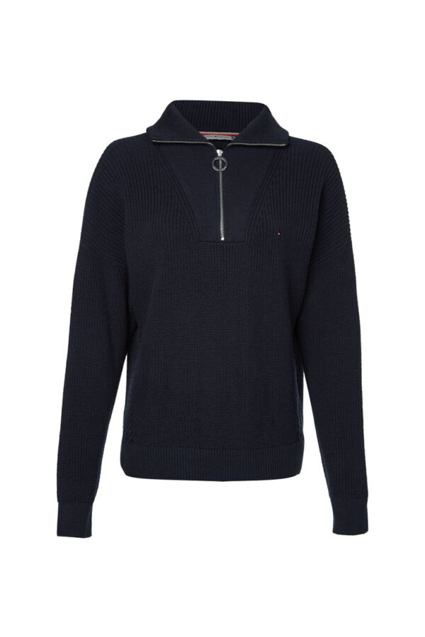 Tommy Hilfiger Sweater - HAYANA CABLE ZIP-UP SWEATER blue