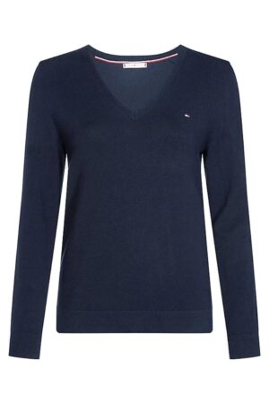 Tommy Hilfiger Sweater - HERITAGE V-NK SWEATER dark blue
