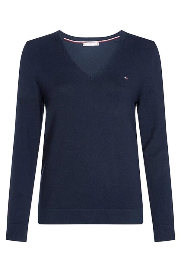 Tommy Hilfiger Sweater - HERITAGE V-NK SWEATER dark blue