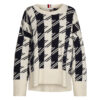 Tommy Hilfiger Sweater - HOUNDSTOOTH RELAXED C-NK SWEATER white