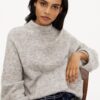 Tommy Hilfiger Sweater - NEW MAKAYLA MOCK-NK SWTR grey