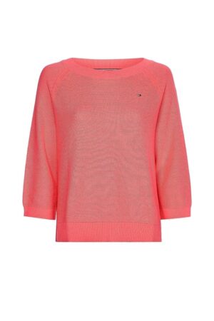 Tommy Hilfiger Sweater - ORG CO TEXTURE BOAT-NK SWEATER orange