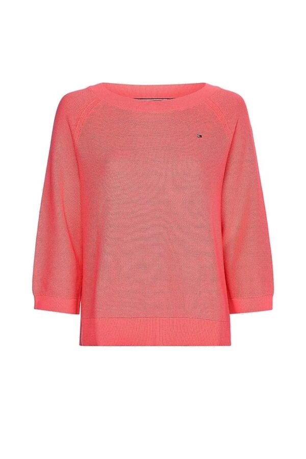Tommy Hilfiger Sweater - ORG CO TEXTURE BOAT-NK SWEATER orange
