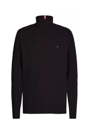 Tommy Hilfiger Sweater - PIMA COTTON CASHMERE ROLL NECK black