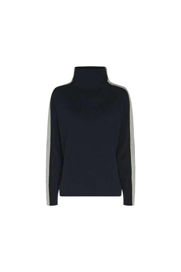 Tommy Hilfiger Sweater - SIDE STRIPE MOCK-NK SWEATER LS blue