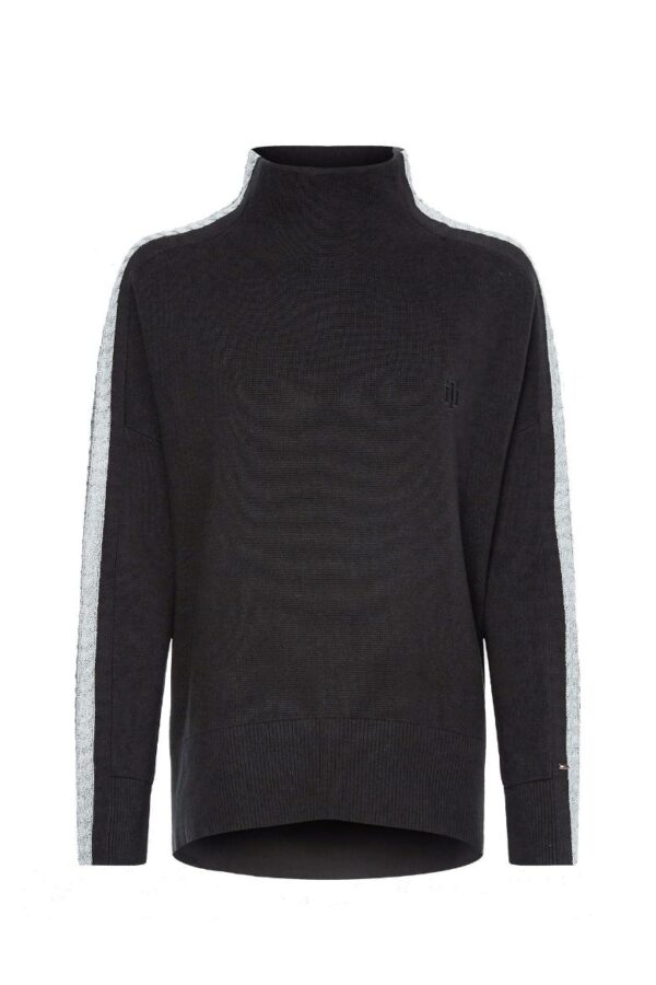Tommy Hilfiger Sweater - TARAH RELAXED MOCK-NK SWEATER black