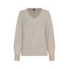 Tommy Hilfiger Sweater - TEXTURED STITCH V-NK SWEATER LS beige