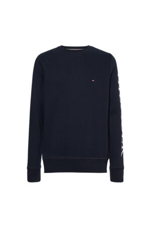 Tommy Hilfiger Sweatshirt - HILFIGER LOGO ON SLEEVE CREWNECK blue