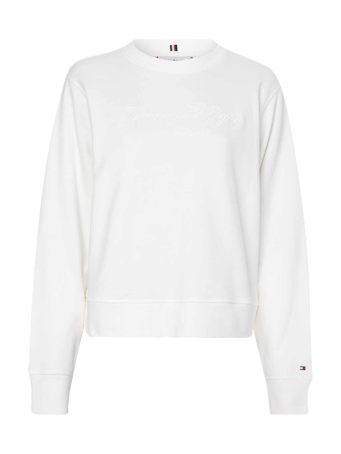 Tommy Hilfiger Sweatshirt - REG HIGH SHINE EMB C white