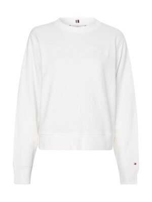 Tommy Hilfiger Sweatshirt - REG HIGH SHINE EMB C white Tommy Hilfiger Sweatshirt - REG HIGH SHINE EMB C white