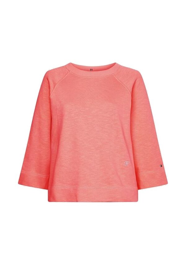 Tommy Hilfiger Sweatshirt - RLX SLUB TERRY OPEN-NK SWTSHIRT orange