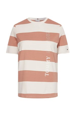 Tommy Hilfiger T-Shirt - REGULAR RUGBY STP C-NK TEE SS brown Tommy Hilfiger T-Shirt - REGULAR RUGBY STP C-NK TEE SS brown
