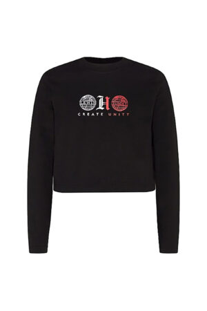 Tommy Hilfiger T-shirt - LH COLLAR LOGO CROPPED TEE LS black Tommy Hilfiger T-shirt - LH COLLAR LOGO CROPPED TEE LS black