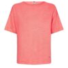 Tommy Hilfiger T-shirt - RELAXED LINEN OPEN-NK TOP SS orange