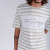 Tommy Hilfiger T-shirt - SIGNATURE STRIPE RELAXED FIT TEE beige