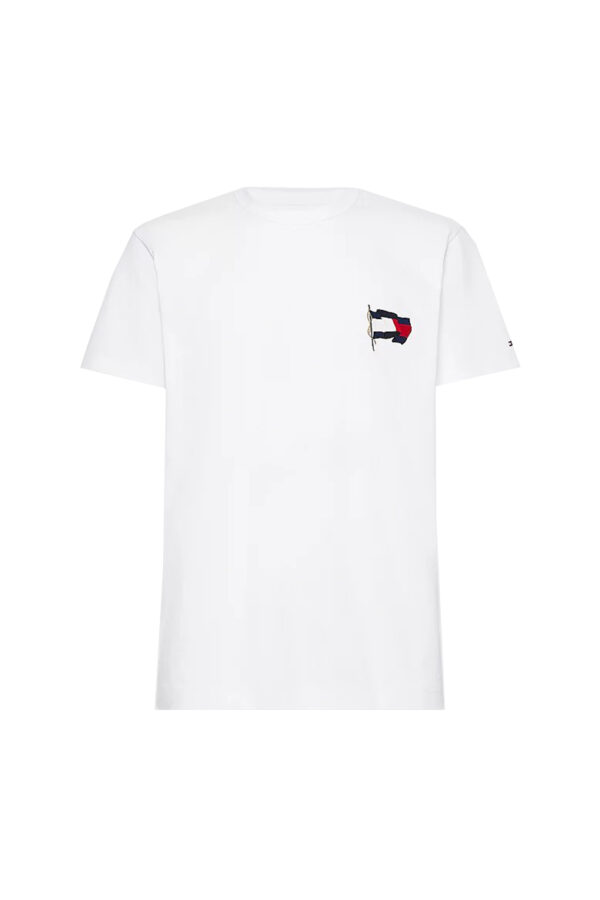 Tommy Hilfiger T-shirt - WAVY FLAG CASUAL TEE white