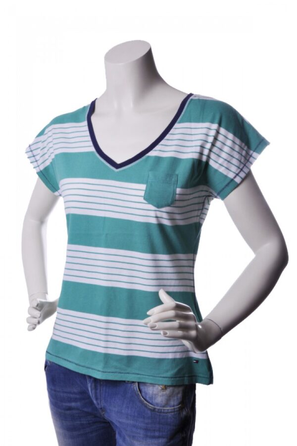Tommy Hilfiger T-shirt - lima stp v-nk ss green