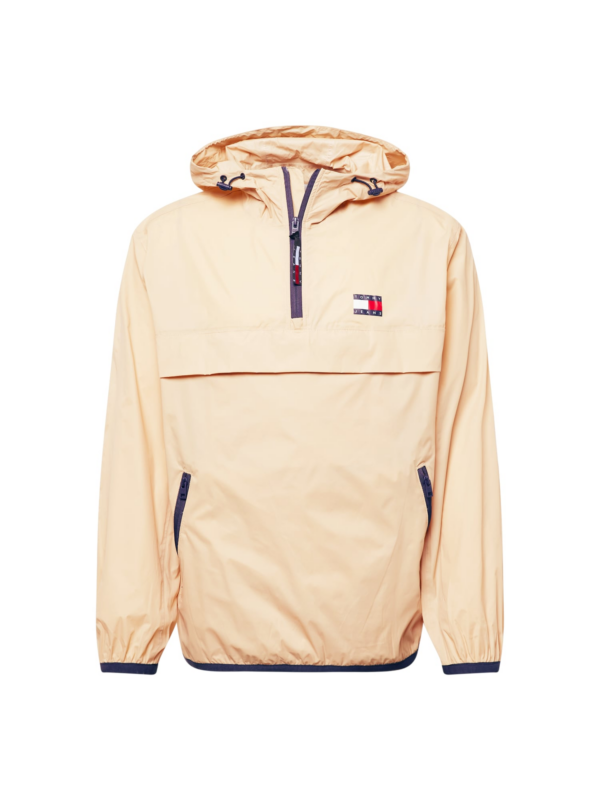 Tommy Jeans Átmeneti dzseki 'Chicago'  bézs / tengerészkék / piros / fehér-Hungary