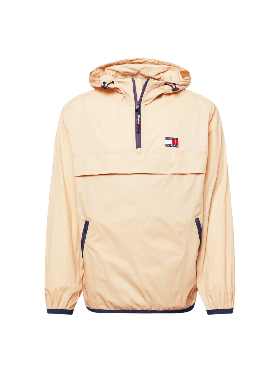 Tommy Jeans Átmeneti dzseki 'Chicago'  bézs / tengerészkék / piros / fehér-Hungary