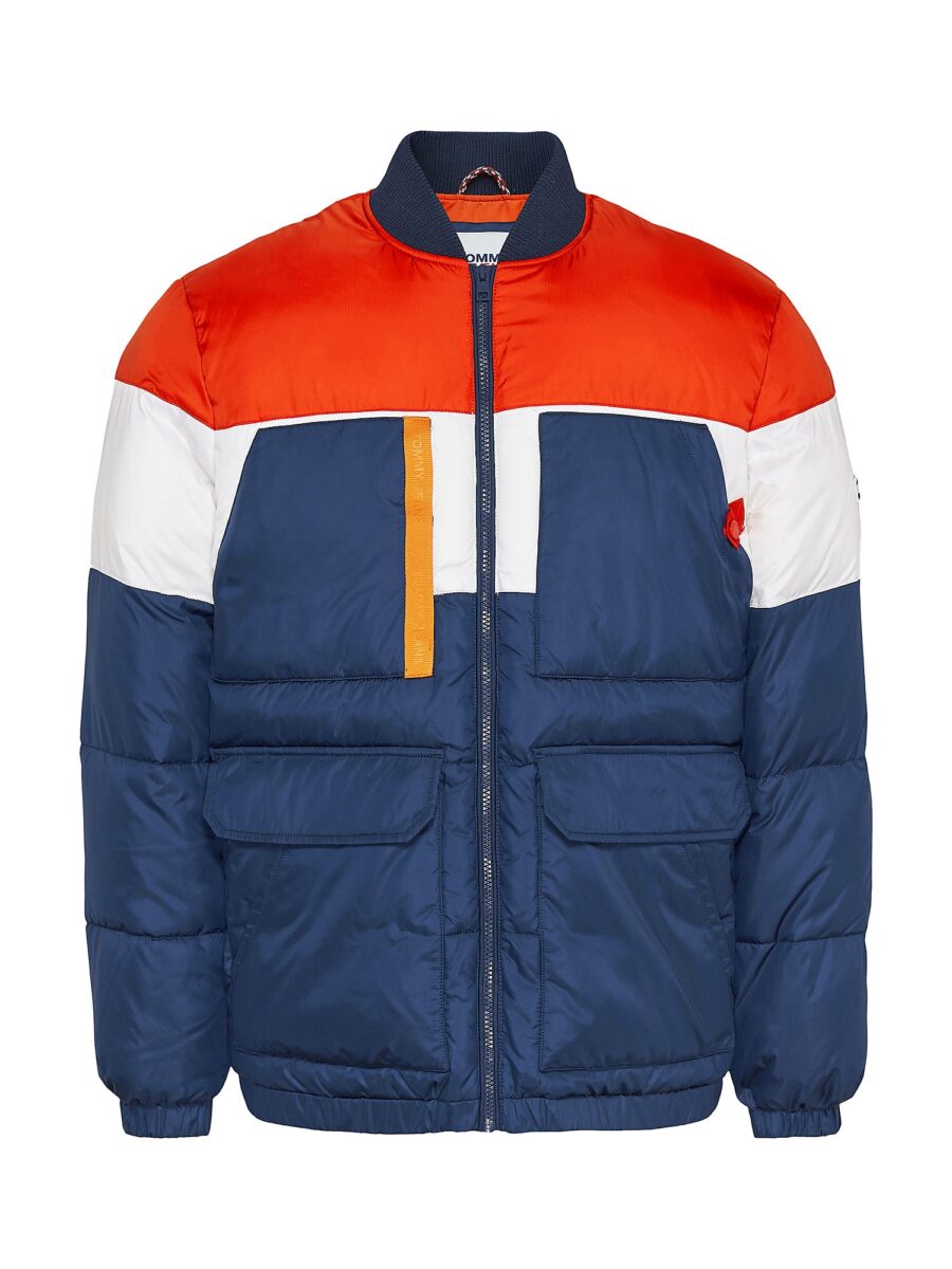 Tommy Jeans Átmeneti dzseki  sötétkék / világos narancs / világospiros / fehér-hu