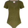 Tommy Jeans Bodysuit - TJW RIB HENLEY BODYSUIT green