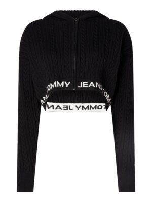 Tommy Jeans Cardigan - TJW BXY CROP ZIP WAI black Tommy Jeans Cardigan - TJW BXY CROP ZIP WAI black