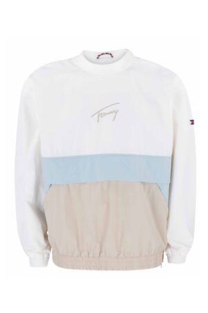 Tommy Jeans Jacket - TJM SIGNATURE NYLON CREW JACKET white