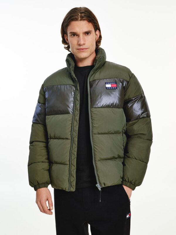 Tommy Jeans Jacket - TJM TONAL COLORBLOCK PUFFER green