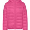 Tommy Jeans Jacket - TJW QUILTED TAPE HOODED JACKET pink
