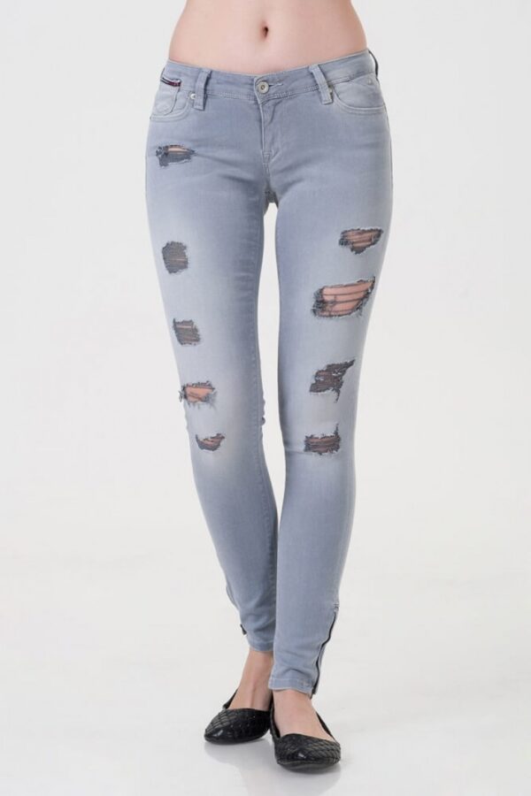 Tommy Jeans Jeans - Natalie 7/8 Zipper MDEST Grey