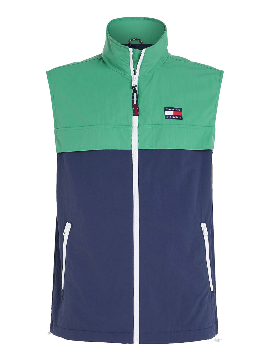 Tommy Jeans Mellény 'Chicago'  sötétkék / fűzöld / piros / fehér-Hungary