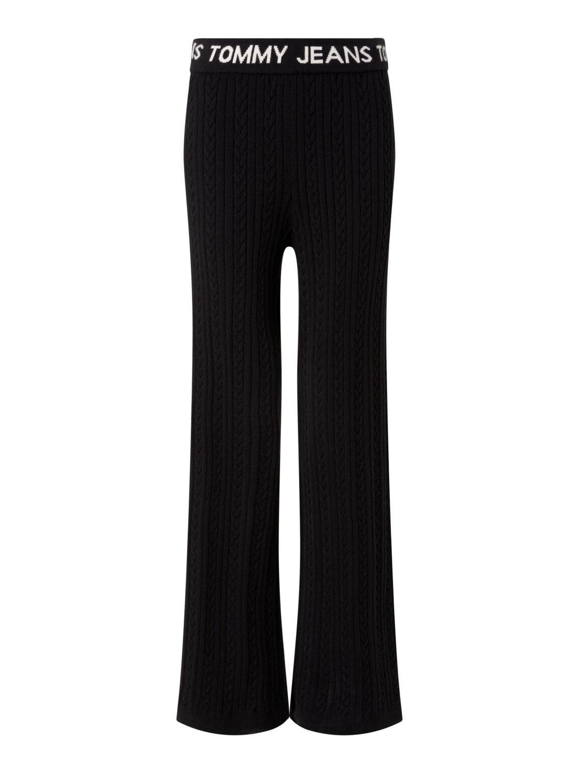 Tommy Jeans Pants - TJW CABLE KNIT PANTS black