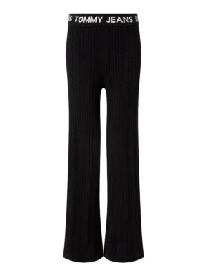 Tommy Jeans Pants - TJW CABLE KNIT PANTS black
