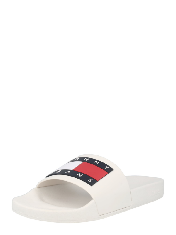 Tommy Jeans Papucs 'Essential'  krém / tengerészkék / piros / fehér-Hungary