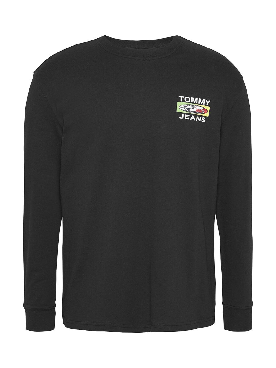 Tommy Jeans Póló 'Mono Positivity'  sárga / zöld / fekete / fehér-hu