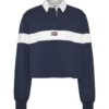 Tommy Jeans Polo Shirt - TJW CROP TINY TOMMY 1 POLO LS Blue-White