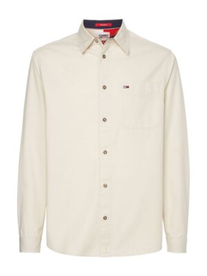 Tommy Jeans Shirt - TJM NOVEL COLLEGIATE SHIRT white