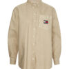 Tommy Jeans Shirt - TJW BADGE BOYFRIEND SHIRT beige
