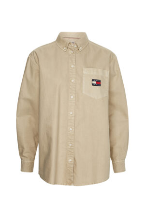 Tommy Jeans Shirt - TJW BADGE BOYFRIEND SHIRT beige Tommy Jeans Shirt - TJW BADGE BOYFRIEND SHIRT beige