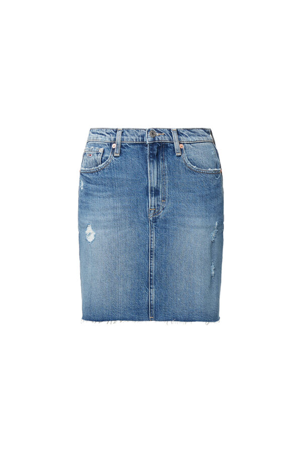 Tommy Jeans Skirt - MOM DNM SKIRT CE737 blue