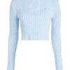 Tommy Jeans Sweater - TJW BXY CROP RIB SWEATER blue