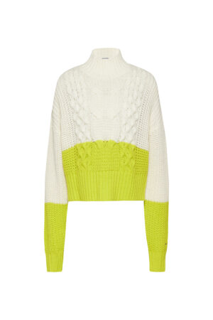 Tommy Jeans Sweater - TJW CHUNKY COLORBLOCK SWEATER white-yellow Tommy Jeans Sweater - TJW CHUNKY COLORBLOCK SWEATER white-yellow