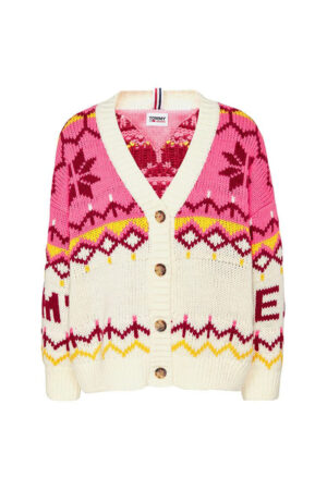 Tommy Jeans Sweater - TJW FAIRISLE CARDIGAN colourful Tommy Jeans Sweater - TJW FAIRISLE CARDIGAN colourful