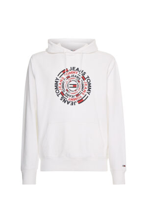 Tommy Jeans Sweatshirt - TJM CIRCULAR GRAPHIC HOODIE white