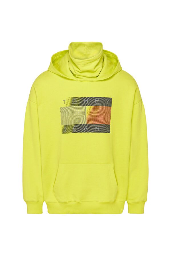 Tommy Jeans Sweatshirt - TJM REFLECTIVE FLAG HOODIE yellow