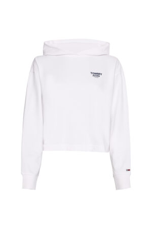 Tommy Jeans Sweatshirt - TJW BXY CROP TAPING HOODIE white Tommy Jeans Sweatshirt - TJW BXY CROP TAPING HOODIE white